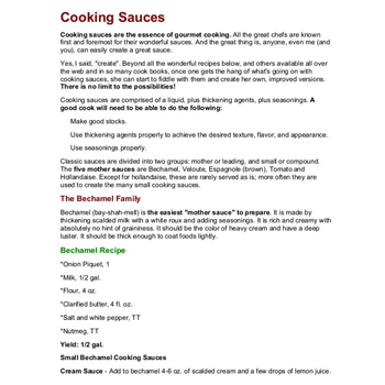 Cooking Sauces